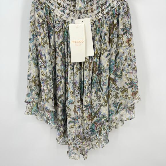 Rococo Sand | Braw Halter Smocked Mini Dress In Multi Paisley Floral Print S - Picture 11 of 13